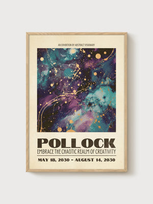 Jackson Pollock Print poster in oak frame