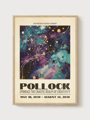 Jackson Pollock Print poster in oak frame