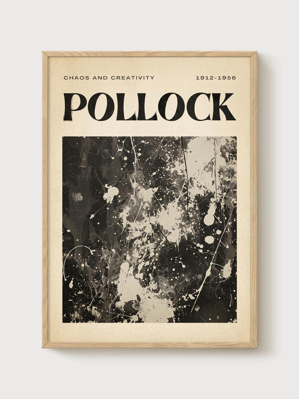 Jackson Pollock Print poster in oak frame
