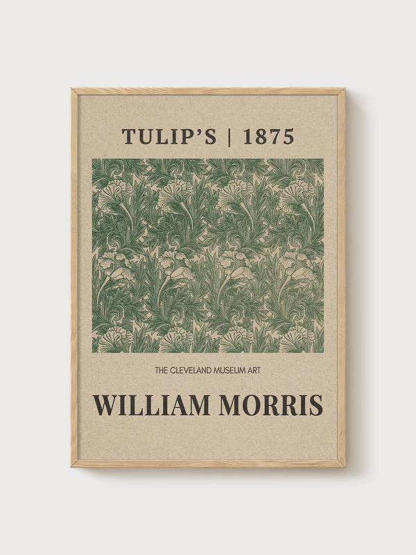 William Morris Print poster in oak frame