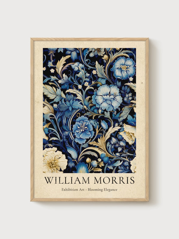 William Morris Print poster in oak frame