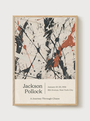 Jackson Pollock Print poster in oak frame