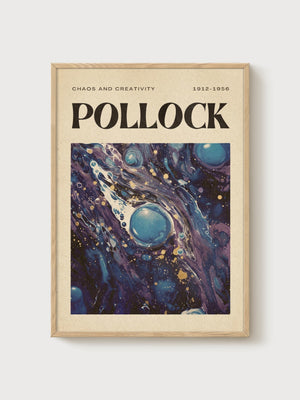 Jackson Pollock Print poster in oak frame