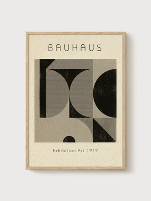Bauhaus Print poster in oak frame