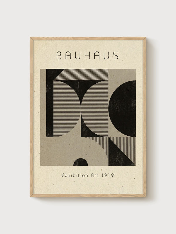 Bauhaus Print poster in oak frame