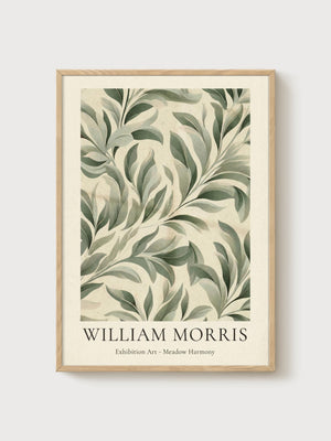 William Morris Print poster in oak frame