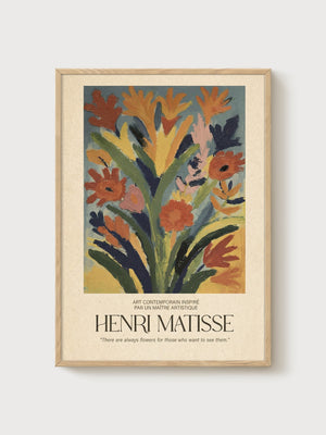 Henri Matisse Print poster in oak frame