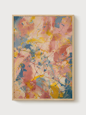 Jackson Pollock Print poster in oak frame