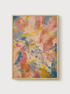 Jackson Pollock Print poster in oak frame