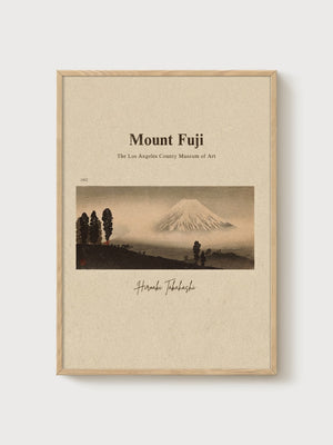Mount Fuji Print poster in oak frame