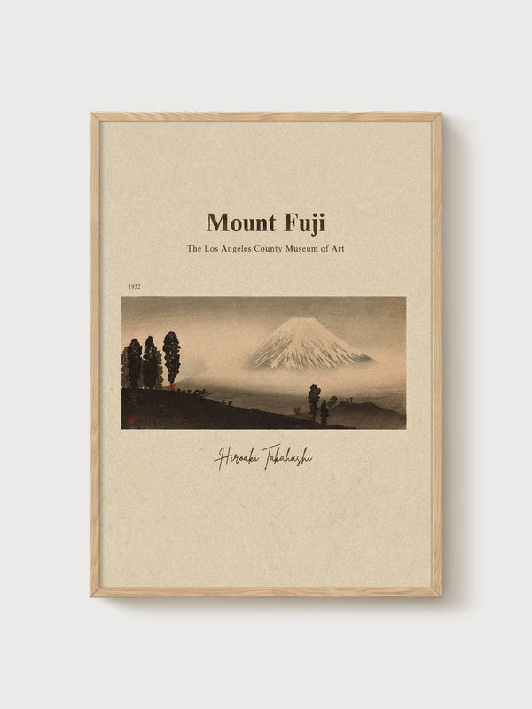Mount Fuji Print poster in oak frame