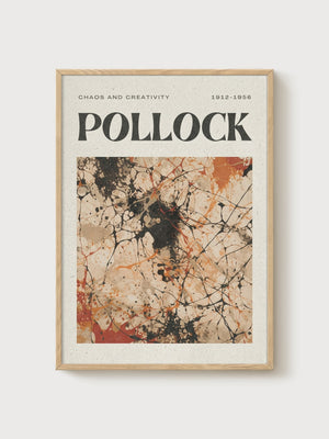 Jackson Pollock Print poster in oak frame
