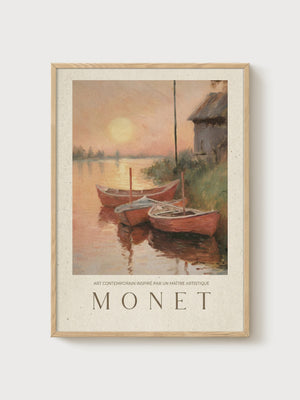 Monet Exhibition Poster poster in oak frame