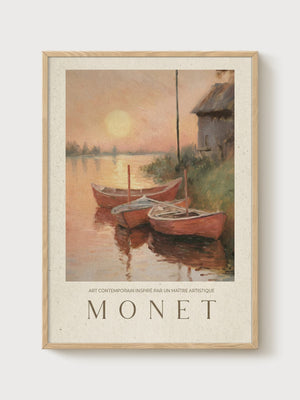 Monet Exhibition Poster poster in oak frame