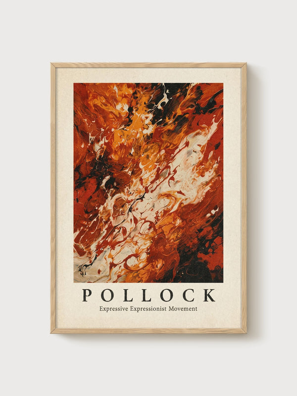 Jackson Pollock Print poster in oak frame
