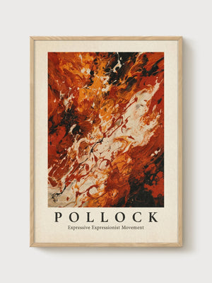 Jackson Pollock Print poster in oak frame