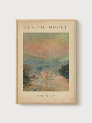 Claude Monet Print poster in oak frame