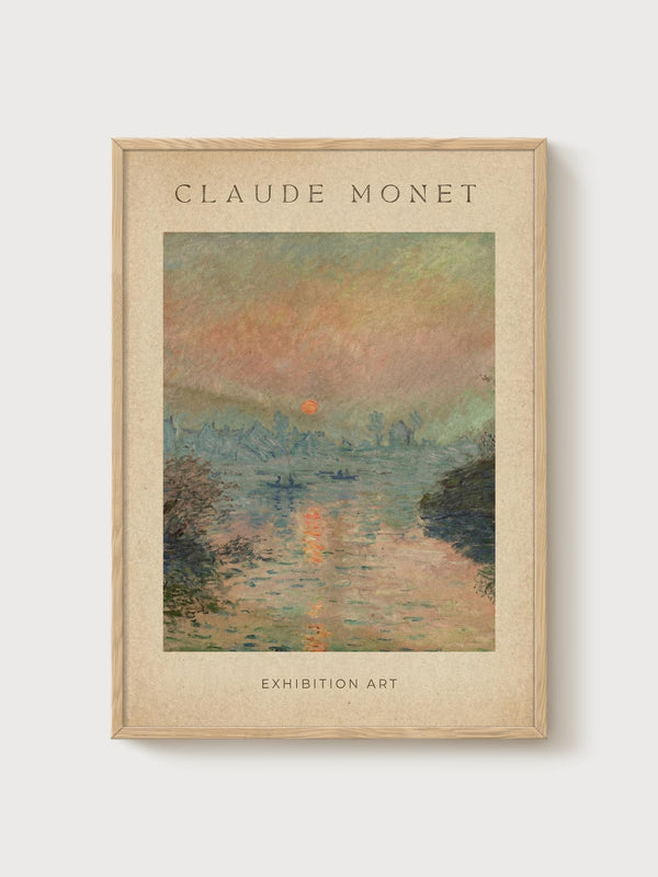 Claude Monet Print poster in oak frame