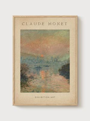 Claude Monet Print poster in oak frame