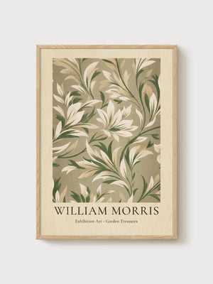 William Morris Print poster in oak frame