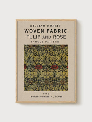 William Morris Print poster in oak frame