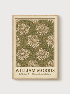 William Morris Print poster in oak frame