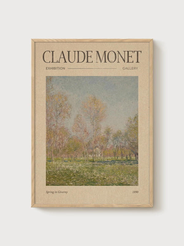 Claude Monet Print poster in oak frame