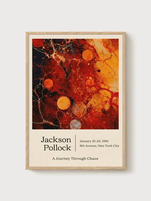 Jackson Pollock Print poster in oak frame