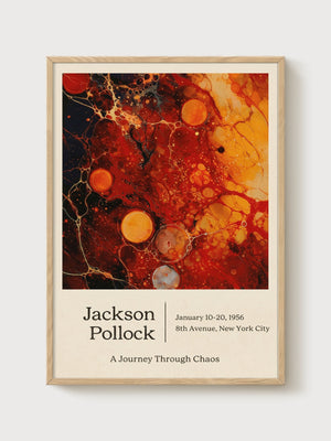 Jackson Pollock Print poster in oak frame