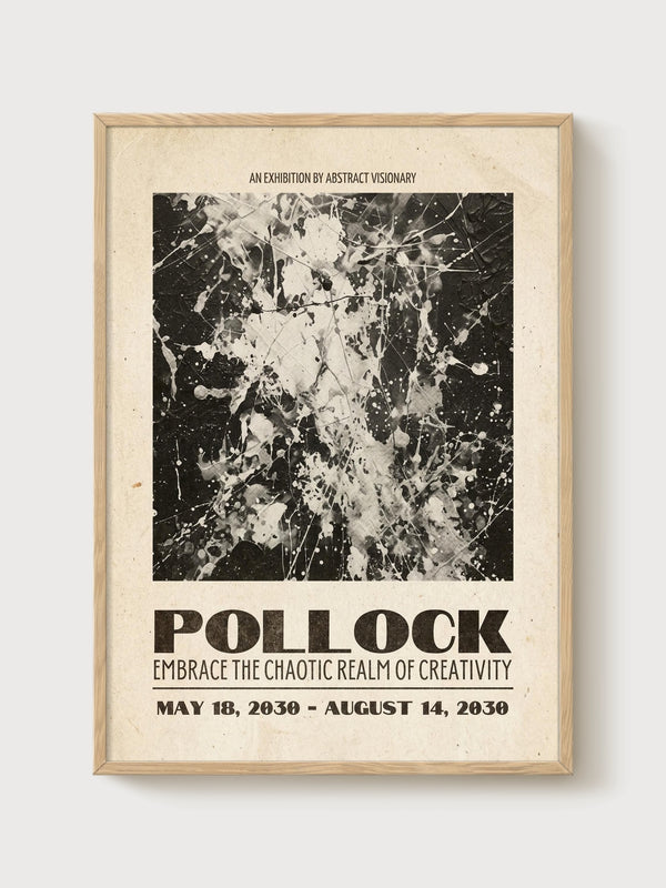 Jackson Pollock Print poster in oak frame