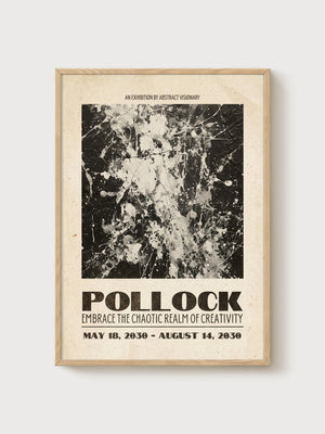 Jackson Pollock Print poster in oak frame