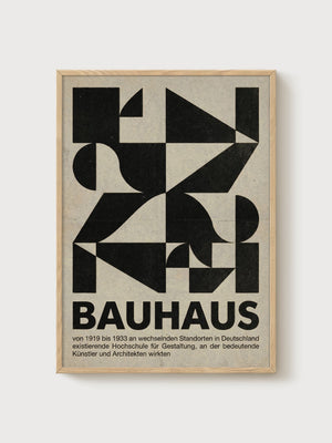 Bauhaus Print poster in oak frame