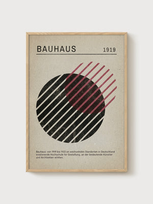 Bauhaus Print poster in oak frame