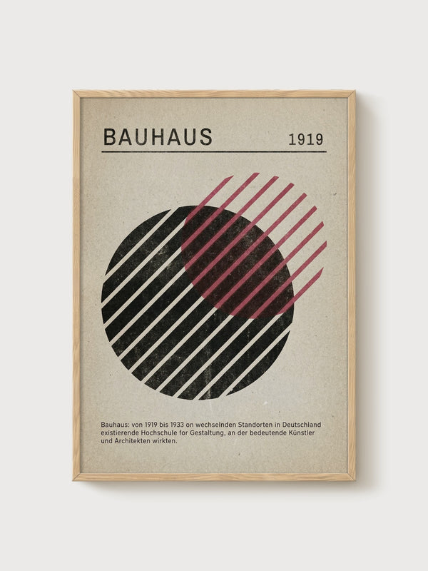 Bauhaus Print poster in oak frame