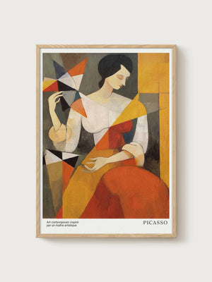 Pablo Picasso Print poster in oak frame