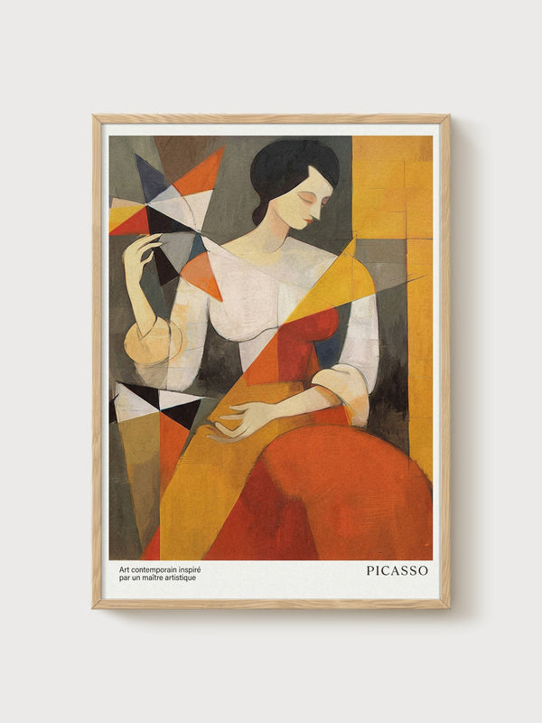 Pablo Picasso Print poster in oak frame