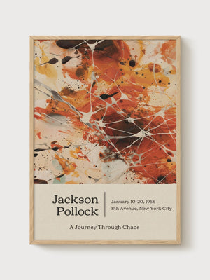 Jackson Pollock Print poster in oak frame