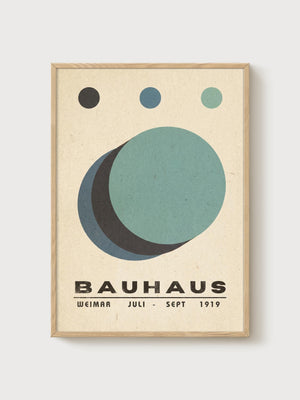 Bauhaus Print poster in oak frame
