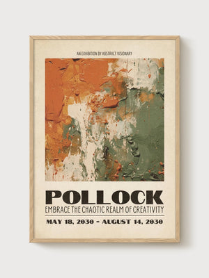 Jackson Pollock Print poster in oak frame