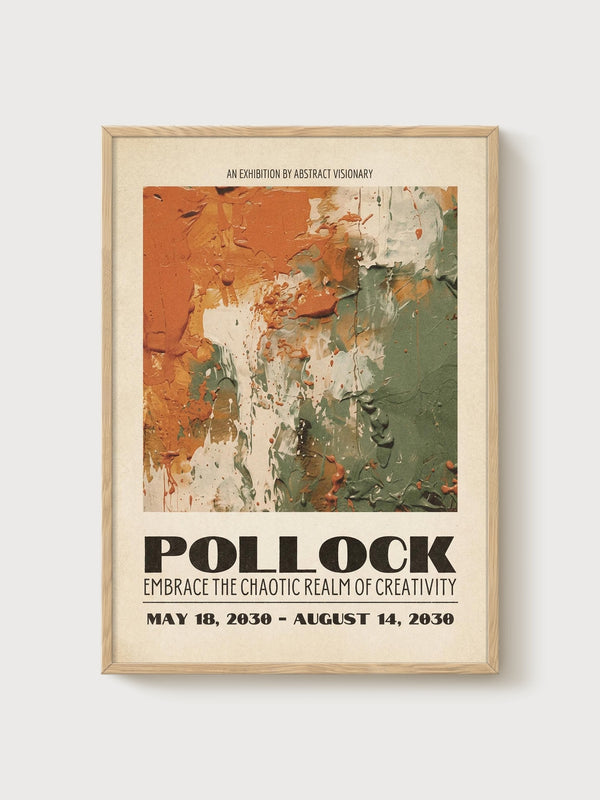 Jackson Pollock Print poster in oak frame