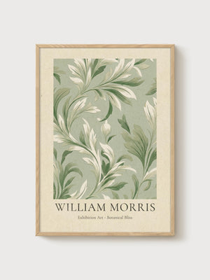 William Morris Print poster in oak frame