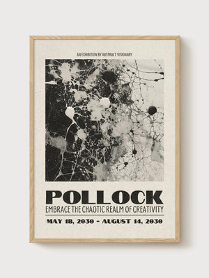 Jackson Pollock Print poster in oak frame
