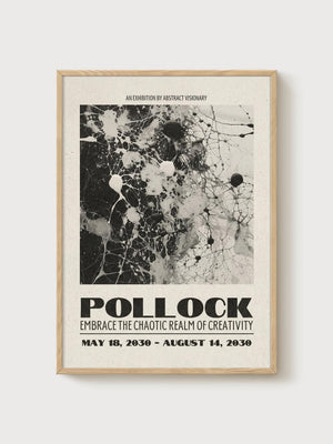 Jackson Pollock Print poster in oak frame