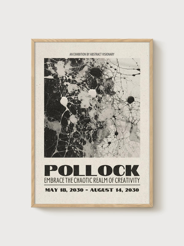 Jackson Pollock Print poster in oak frame