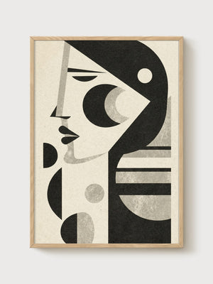 Bauhaus Print poster in oak frame