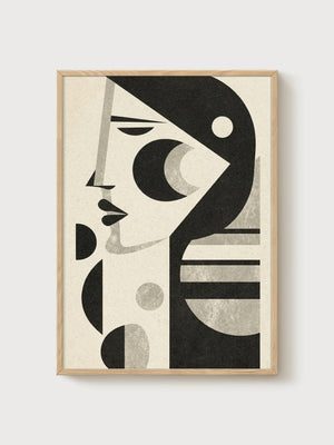Bauhaus Print poster in oak frame