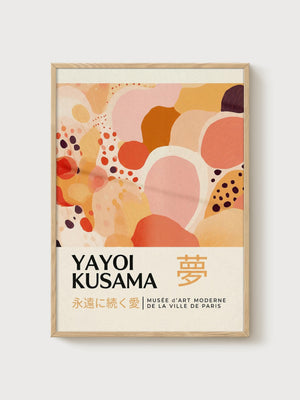 Yayoi Kusama Poster poster in oak frame