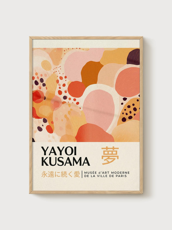 Yayoi Kusama Poster poster in oak frame