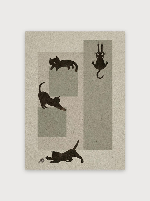 Playful Cat Silhouettes - Digital Download