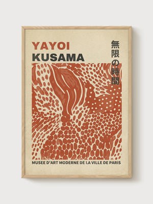Yayoi Kusama Print poster in oak frame